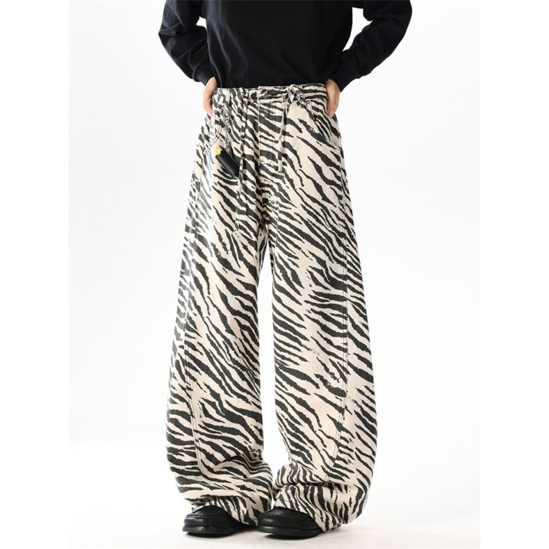 时尚潮流斑马纹印花窄口长裤显瘦百搭N7690-P53，男装牛仔裤，星座308B-2