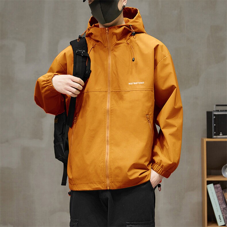 冲锋衣连帽夹克男宽松落肩纯色上衣外套DSA157B-JK727-P58,男装夹克,电商A157B