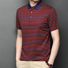 短袖POLO衫男2023夏季新款Polo翻领条纹半袖高端T恤商务上衣P105，男装T恤，钱塘6003A(原)4033A