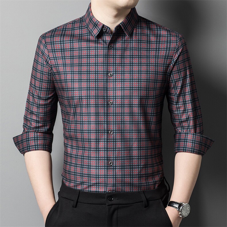 Y4325钱塘2020-2秋季新款商务休闲简约中年男士衬衣主推P75，男装衬衫，钱塘207-2