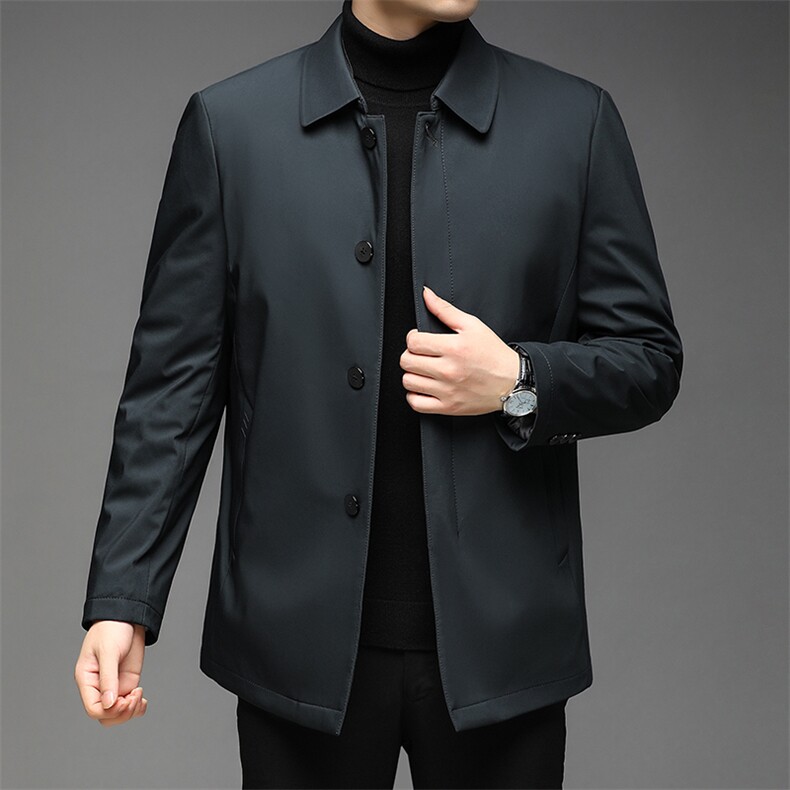 中年男士商务休闲羽绒服爸爸装冬季新款加厚保暖男装白鸭绒外套,男装羽绒服,电商B212（原钱塘6029）