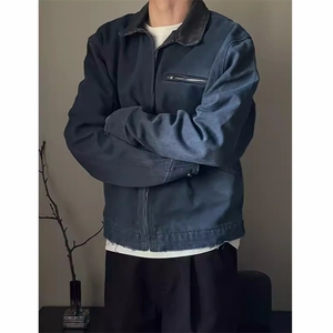 cleanfit蓝色翻领卡哈特j97拉链外套男款美式复古工装底特律夹克图片