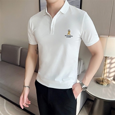 2024夏季新款英伦风高品质修身刺绣POLO衫冰丝短袖T恤男D239-p48，男装T恤，电商D303
