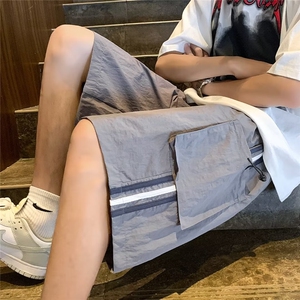 夏季薄款工装短裤港风男生裤子潮流百搭五分裤休闲宽松阔腿裤中裤图片