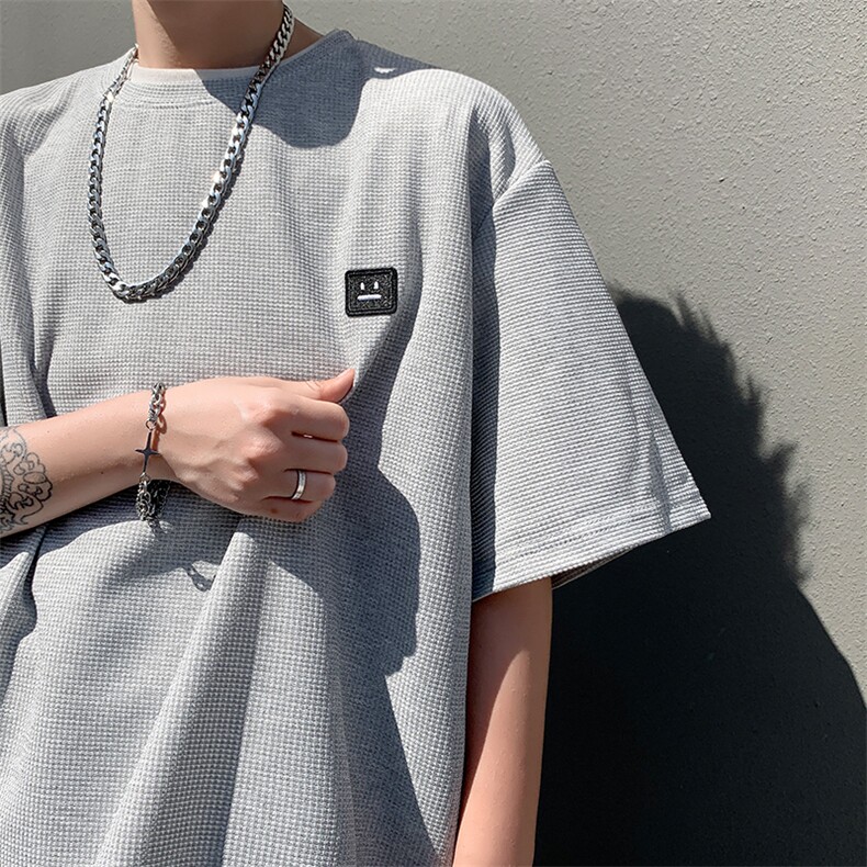 8XL-M 重磅！特大码T潮牌上衣男中性华夫格短袖T恤DX304P25控39图片