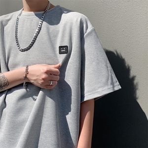 8XL-M 重磅！特大码T潮牌上衣男中性华夫格短袖T恤DX304P25控39图片