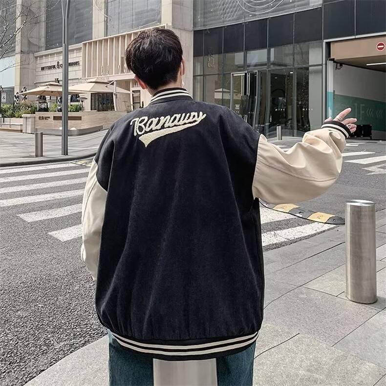 2023港风文艺长袖夹克男春秋宽松潮流棒球服,男装夹克,星座716-4