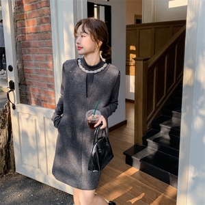 韩版气质小香风背心裙套装女2025春秋季新款复古显瘦连衣裙两件套图片