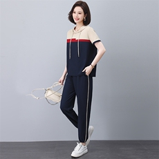 时尚休闲运动薄款卫衣套装女2025夏装新款中年妈妈洋气减龄两件套，女装套装/套裙，忆绮罗