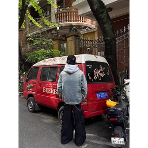 铆钉牛仔外套男女bf设计感小众宽松廓形做旧夹克上衣水洗JK8644图片