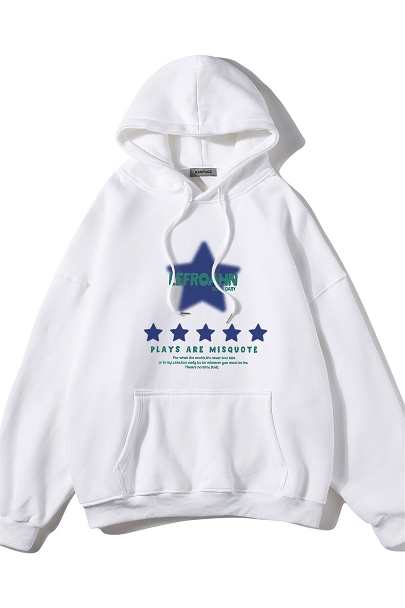白底23新款秋季时尚百搭美式印花连帽套头外套W372P40控58,女装短外套,电商A247-1
