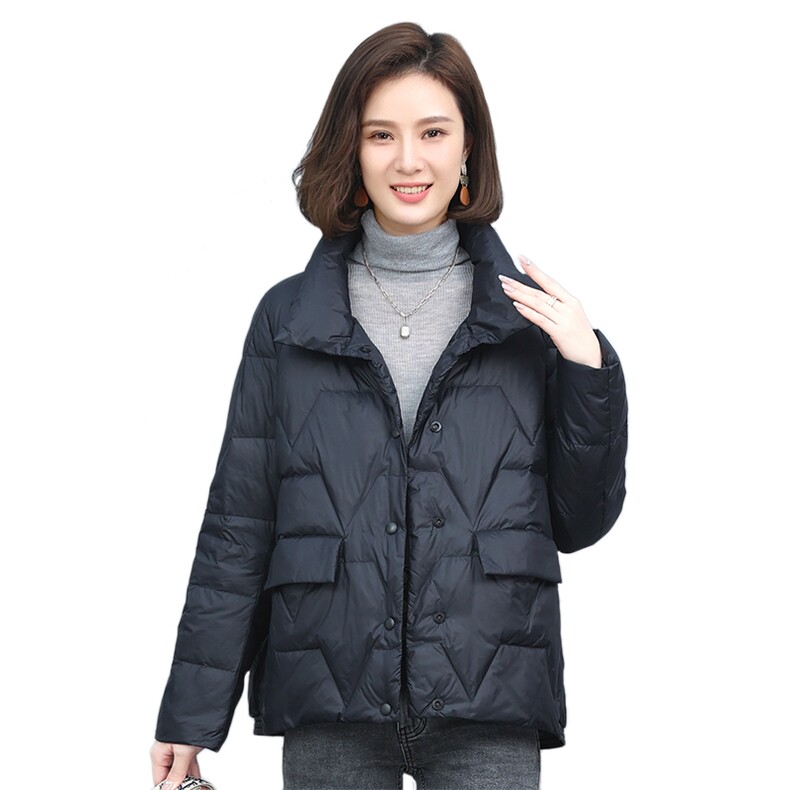 2022冬季新款女装时尚休闲保暖宽松舒适亮面羽绒服女,女装羽绒服,叶笙衣