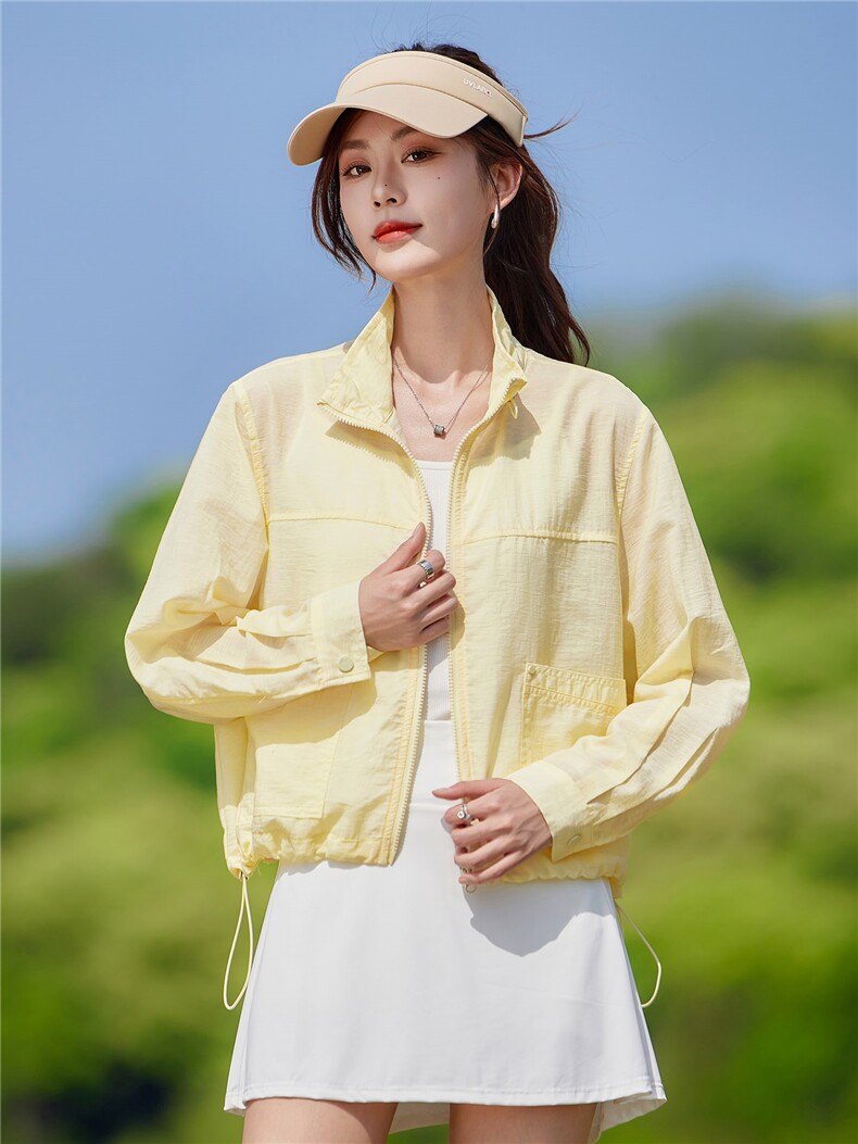 现货2026夏季新款轻薄透气时尚宽松休闲莱赛尔常规夏季女士短外套,女装防晒衣,靓衣阁