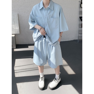 现货TZ25113-P52特 控88 大码夏季冰感顺滑纯色套装图片