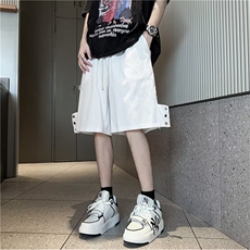 休闲短裤男韩版潮拉链开衩个性高街2023夏新款ins五分裤K4193-P35，男装休闲裤，星座412-3