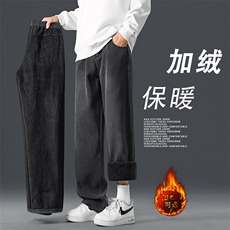 潮牌复古牛仔裤男士秋冬季宽松直筒阔腿休闲裤子JRK870-特批-50，男装牛仔裤，星座718-1