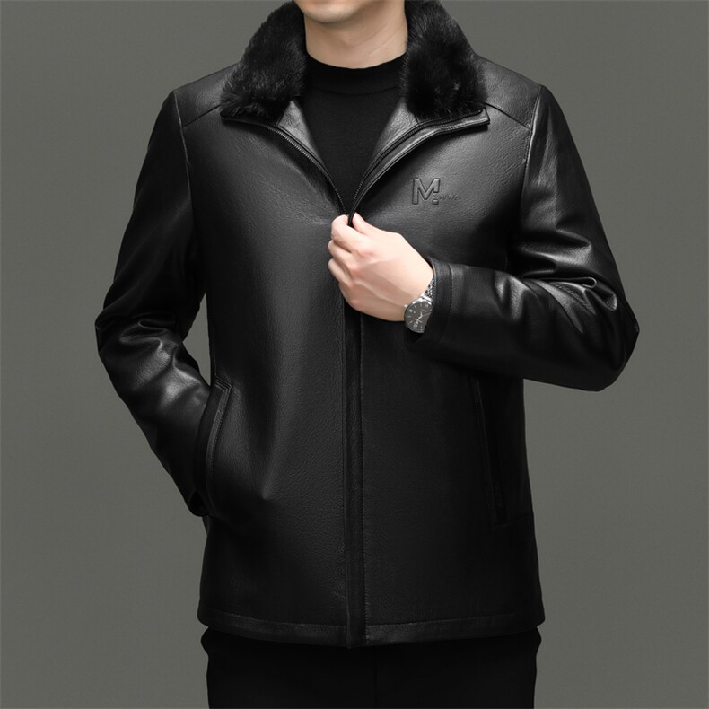BG-S5057海宁山羊皮真皮皮衣男可脱卸水貂内胆皮夹克外套男装,男装夹克,电商B360A（原721A）