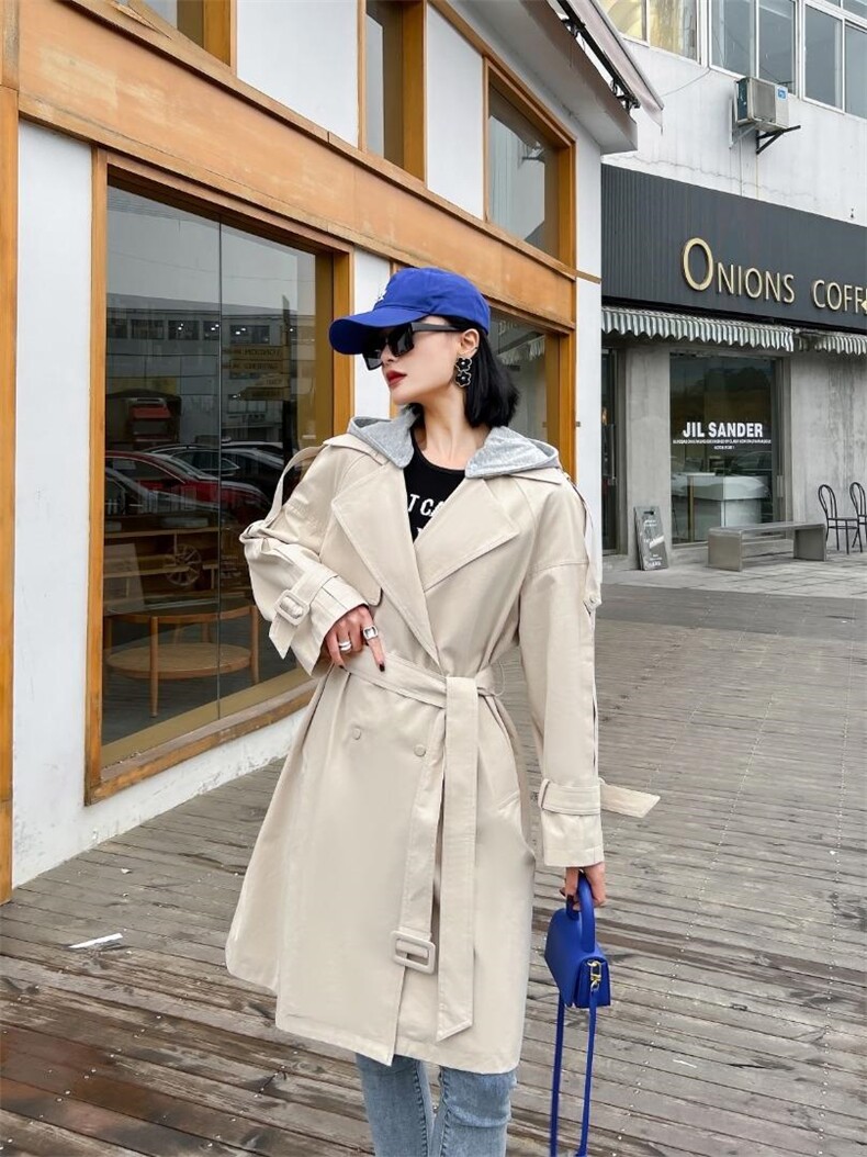 春装新款，欧版风衣，女装风衣，红雀纺