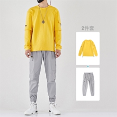 长袖卫衣外套男士套装个性休闲青少年运动两件套621+918，男装套装，电商A128