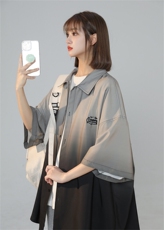 宽松大码渐变色冰丝衬衫短袖男女中性风XZ301AC9911P45控58，男装衬衫，星座301A