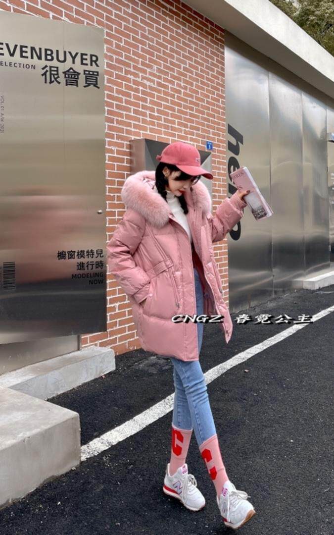 大毛领闪光羽绒服，女装羽绒服，春霓公主