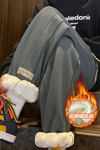 特P40无差价改加绒冬新加厚卫裤男大码运动束脚裤K1049J加绒图片