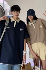 情侣装夏装2026新款港风宽松polo衫翻领夏季男装短袖T恤S187-P48，男装Polo衫，电商A233-1