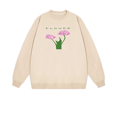 2025年秋季套头长袖时尚百搭通勤简约休闲花，女装卫衣/绒衫，花可