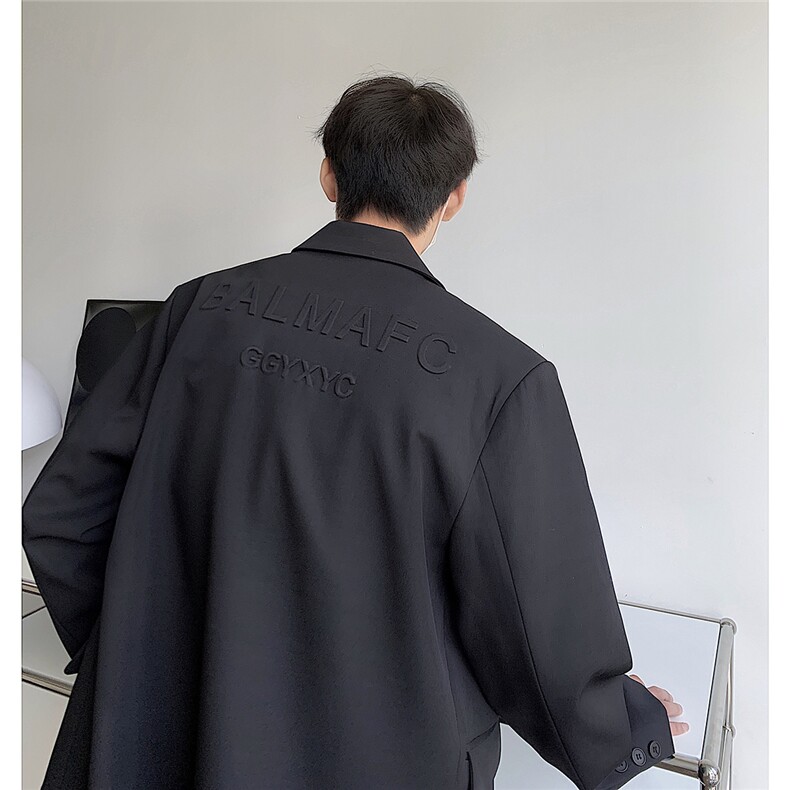 韩西装压纹浮雕邓伟同款休闲宽松男女西服外套--XZ726-P115,男装西服套装,电商B289