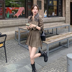 [3天出货】鹿皮绒夹克套装女半身裙两件套A822P185K268，女装套装/套裙，2C269