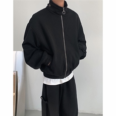 立领垫肩卫衣外套男潮牌小众设计休闲宽松夹克1001-1-WY2892-P43，男装夹克，星座1001-1