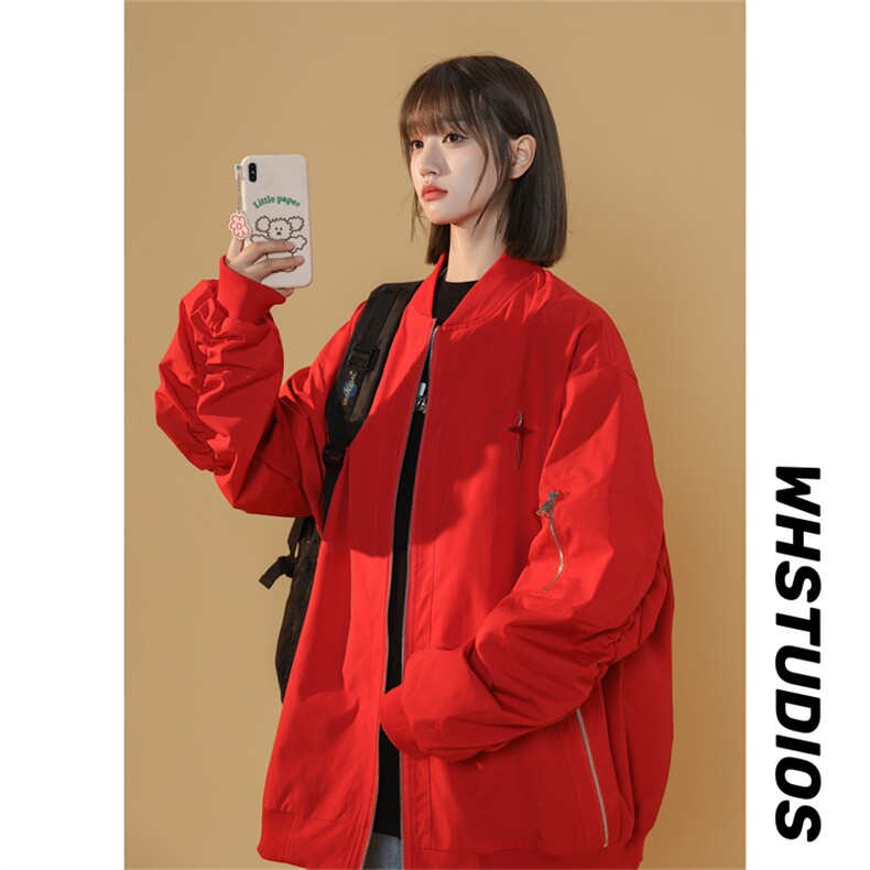 JK8103/P68秋装中性风立领夹克男女外套棒球服防水大码潮工装上衣,女装风衣,电商A141