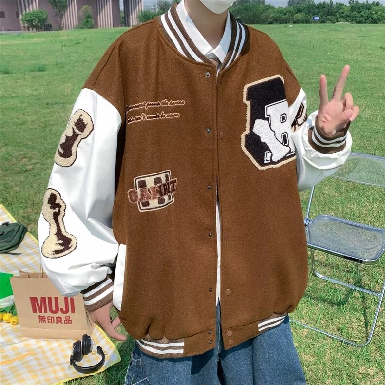 复古vintage棒球服男春秋炸街宽松bf百搭情侣夹克ins外套6252-p68,男装夹克,星座1008