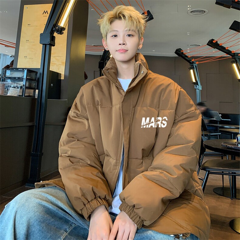 ！2025秋冬新款男士立领棉衣百搭字母棉服外套MY308特P55,男装棉衣,电商B220
