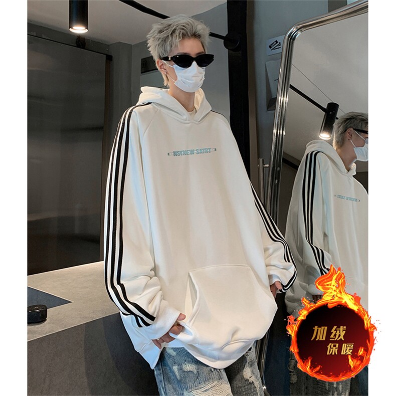 抖音得物供货提供视频秋冬重磅美式宽松织带连帽卫衣0611,男装卫衣,电商A486