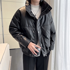 轻熟风~冬季立领PU皮棉衣外套G8018/P145，男装棉衣，电商B331