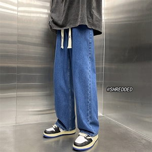 宽松直筒潮牌牛仔裤2023新款休闲裤子拖地裤insK5224 P45控58图片