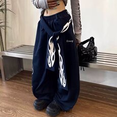 弯刀裤流行百搭慵懒日系潮流时尚气质ins新款原宿长裤K6735-P56，男装休闲裤，星座412-3