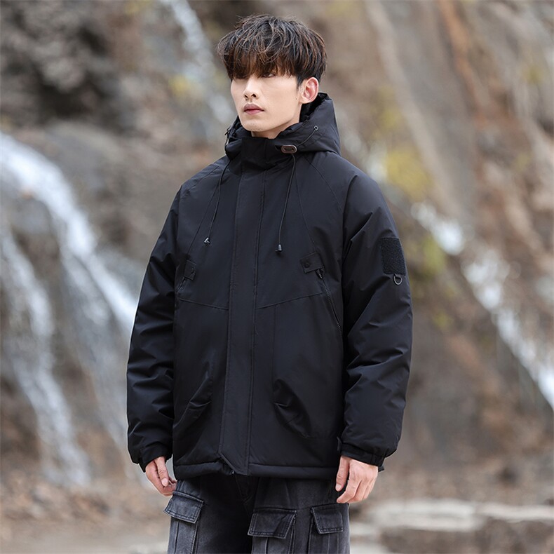 冬季冲锋衣男加棉加厚棉服连帽棉袄子棉衣工装超A266-MY8013-P75图片