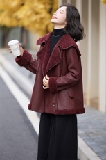 冬天大翻领羊羔毛皮毛一体羊羔绒厚外套女秋冬2024新款高级感，女装皮衣，跑量工厂店