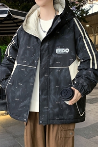 【】秋冬港风青少年加绒加厚夹克男潮牌设计感外套JK9901-P85图片