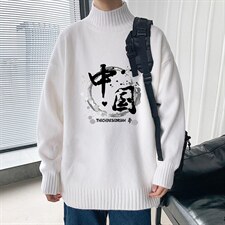 M18134-P45加绒款-P65半高领毛衣男士大码针织衫男毛线衣男，男装针织衫/毛衣，电商A040