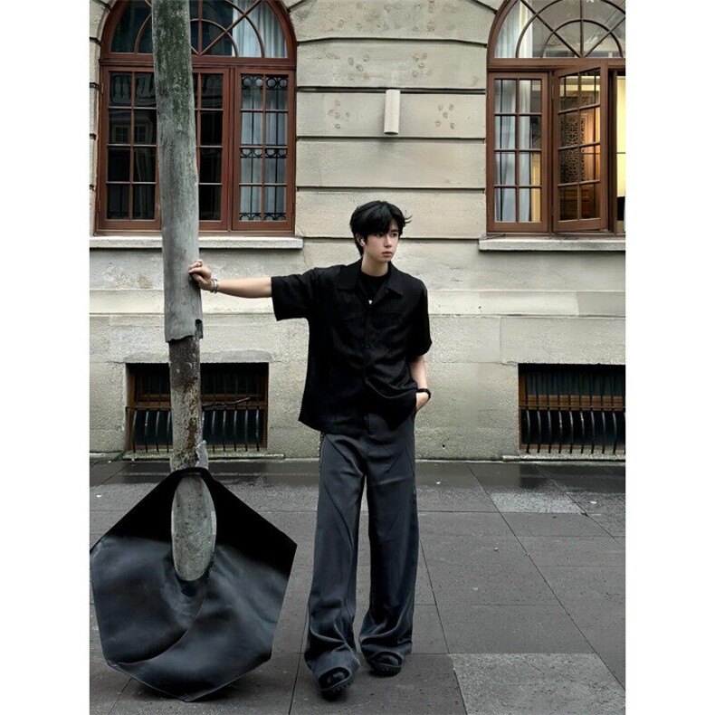 HR52LL-特P45cleanfit解构风西裤男垂坠感高级感裤子,男装休闲裤,星座1007（原301D）