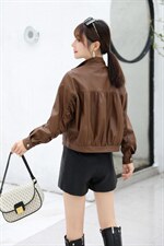 新款时尚PU皮衣，女装皮衣，艾慕缇(1F)