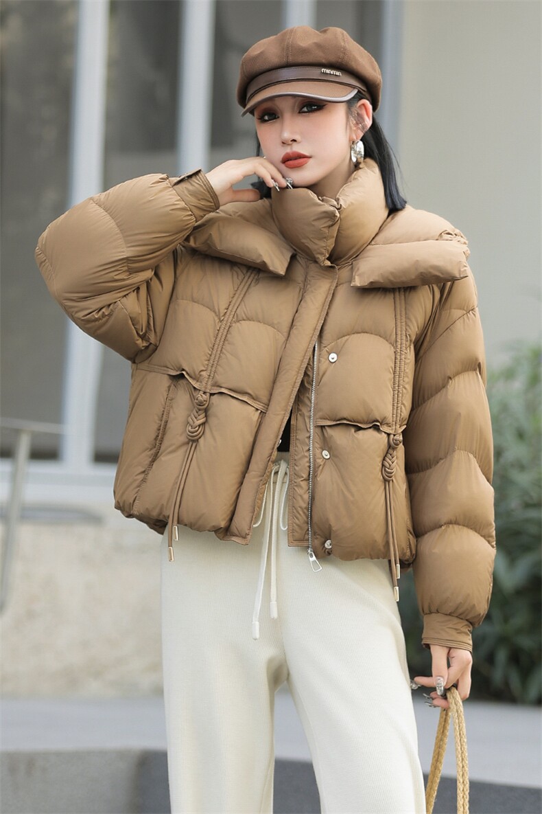 现货新款冬装2024年韩版纯色休闲新90绒白鸭绒羽绒服,女装羽绒服,琦鑫阁（原依鑫阁）
