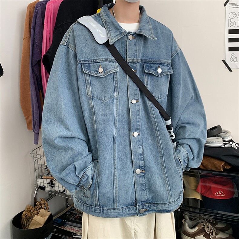 直播品质美式高街扎染印花复古水洗牛仔衣潮流夹克外套NZ19特65,男装夹克,电商A486