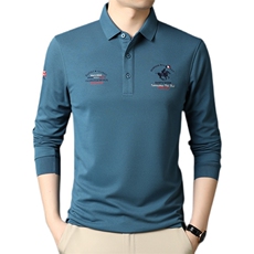 QLM55152男士2021春季新款长袖休闲t恤青年polo衫翻领体恤P60，男装Polo衫，电商B360