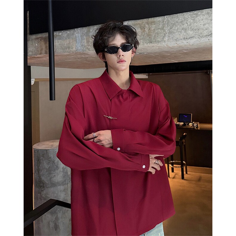CS1153-特P40控78秋季新款垂感佳新中式衬衫宽松衬衣大码男,男装衬衫,电商A059