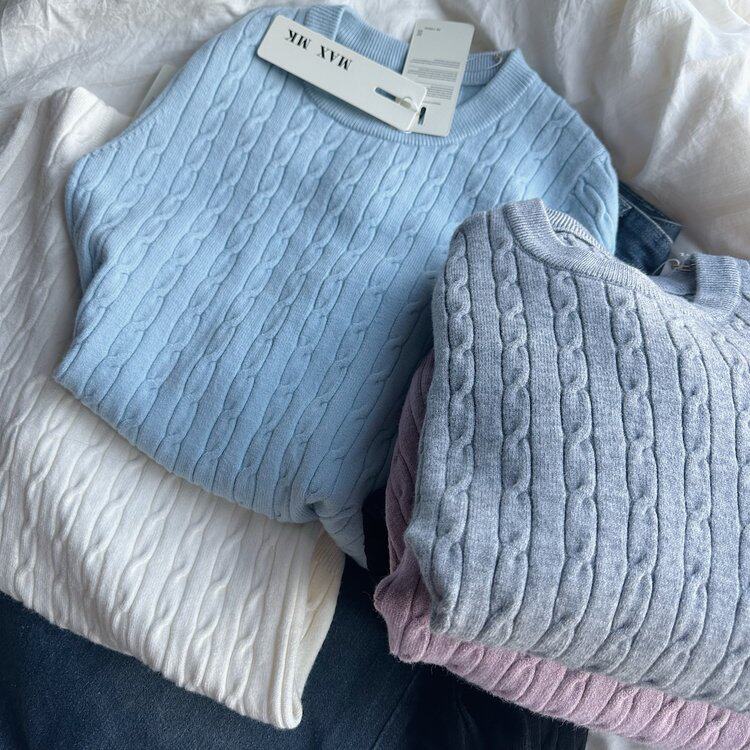 毛衣新款2024秋冬套头短款儿童麻花针织上衣，童装儿童针织衫，沐策羊绒
