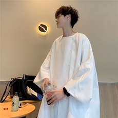 七分袖衬衫男夏季设计感小众衬衣港风日系潮流痞帅上衣C08068-P32，男装衬衫，星座308B-1